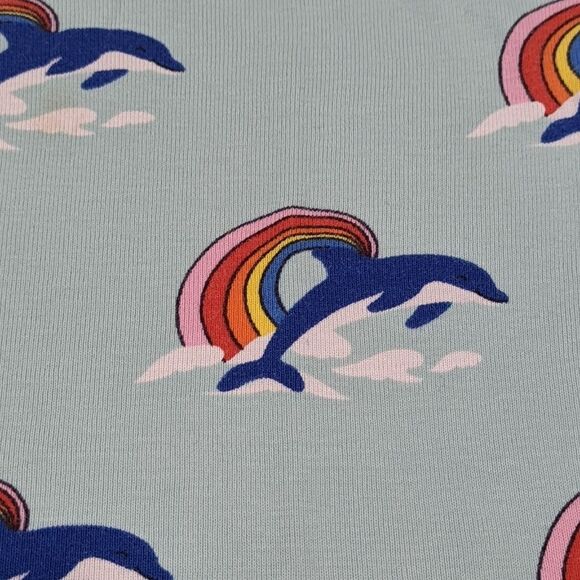 Hanna Andersson Blue Dolphin Rainbow Short John Organic Cotton Pajamas 110 5 5T - Picture 6 of 9